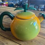 Vintage enameled apple shaped kettle