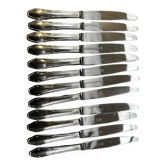 Orfèvre BB - 12 Table Knives length 20 cm - Silver metal and stainless steel