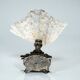 XXL large giant clam shell (Tridacne) on a silver-plated metal base, late 19th century