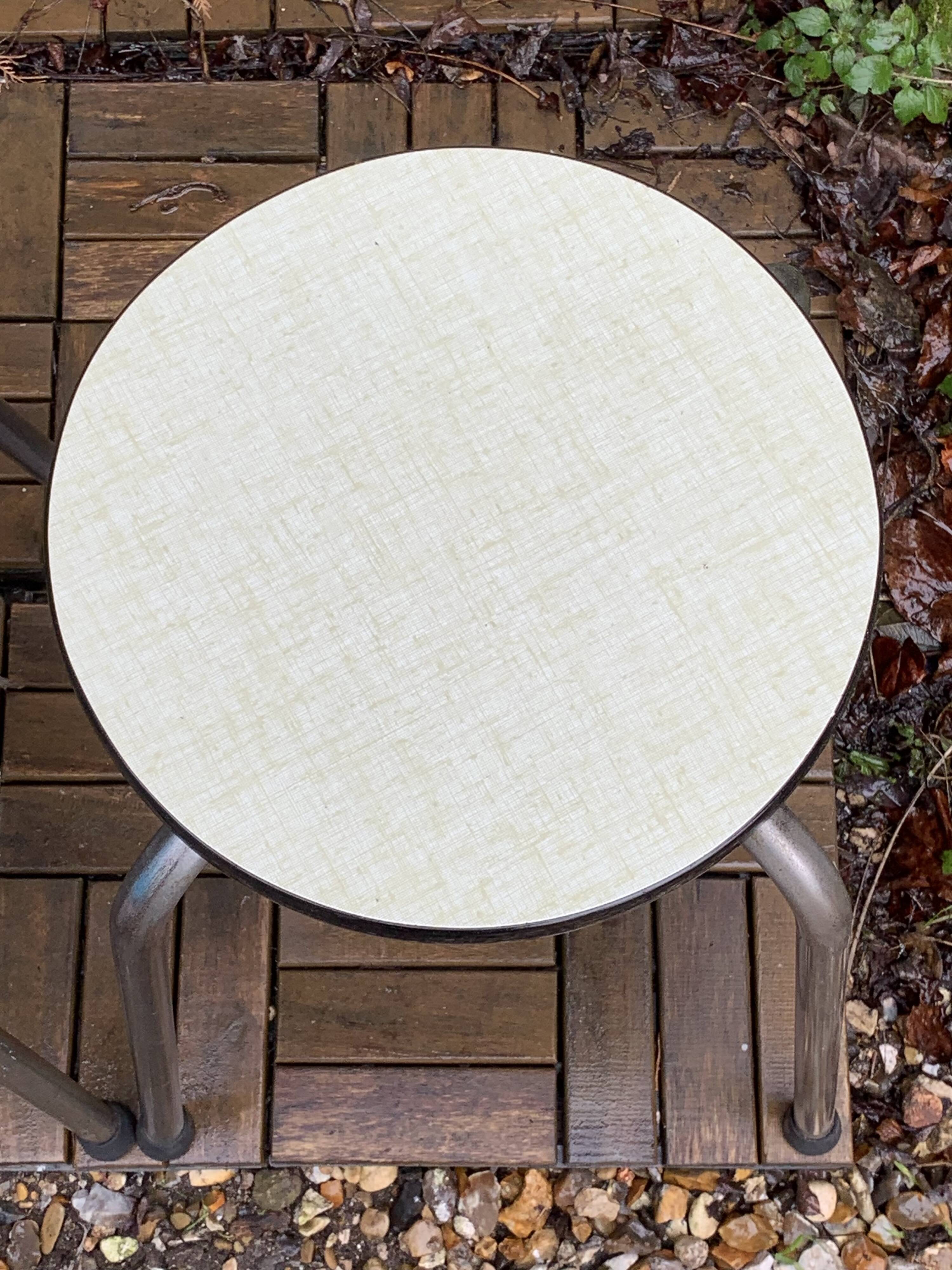 Vintage stackable stools Formica beige 1960