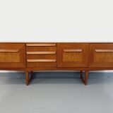Vintage Scandinavian style sled foot sideboard in teak from the 60s
