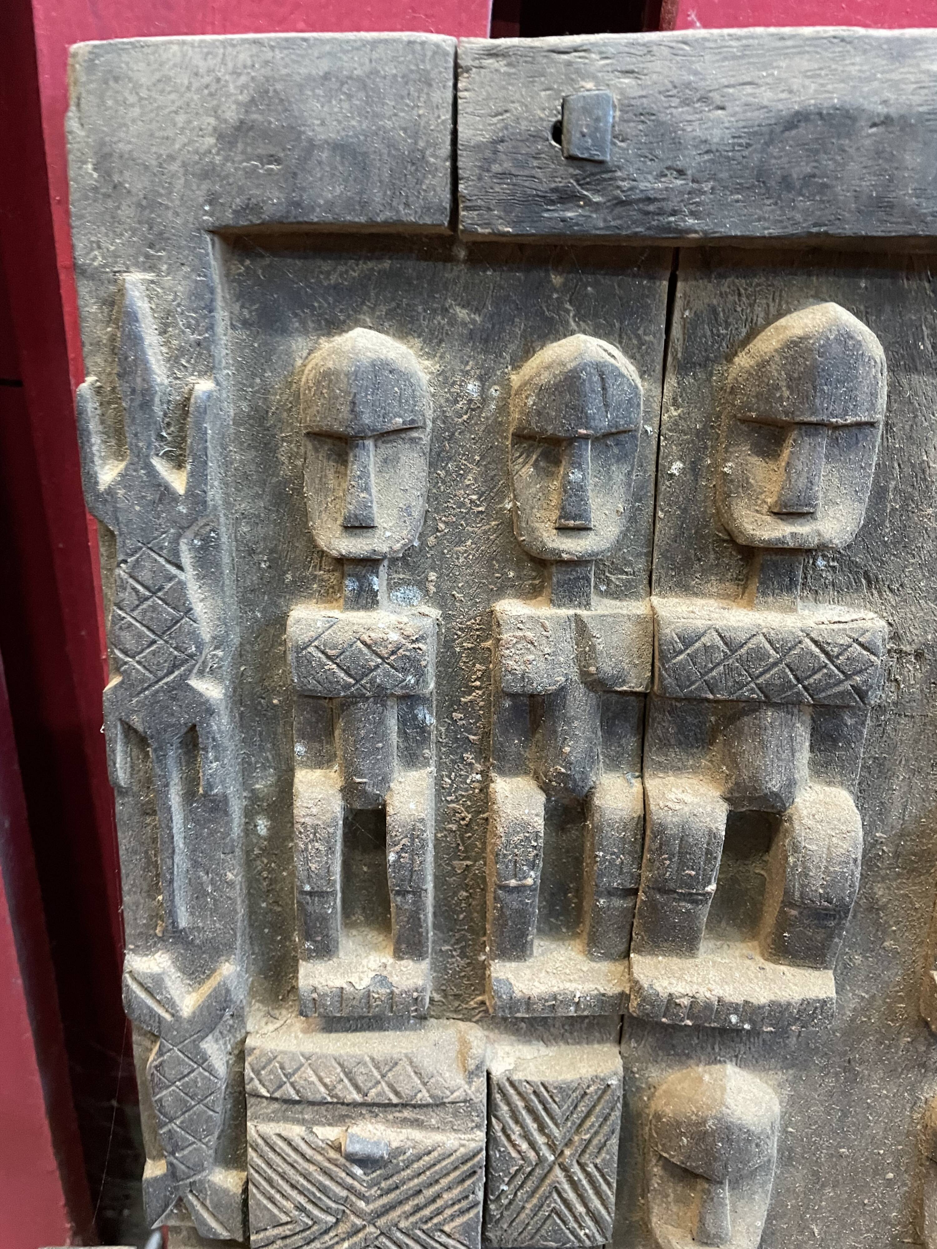 Mali, former Dogon attic shutter with its lock.