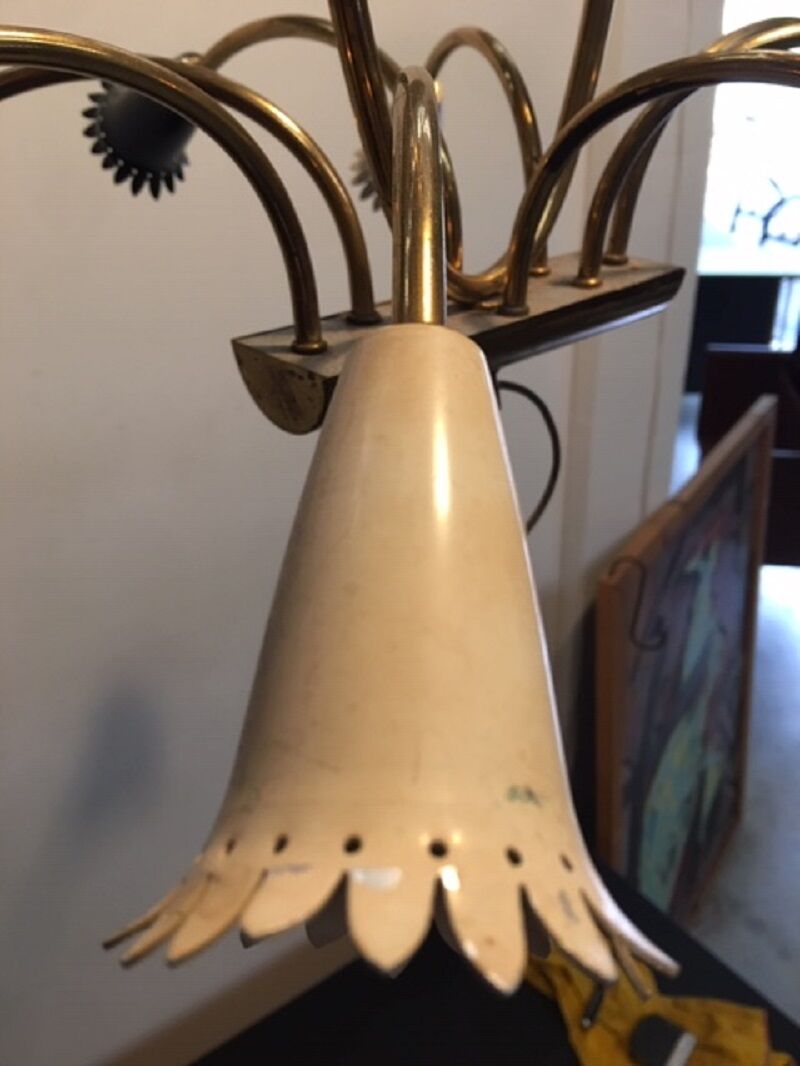 Italian brass chandelier 1950