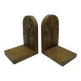 Pair of bookends, Art Nouveau, walnut, Austria, early 20th century