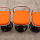6 Italian low bar stools with orange seat 1970 Joe Colombo style