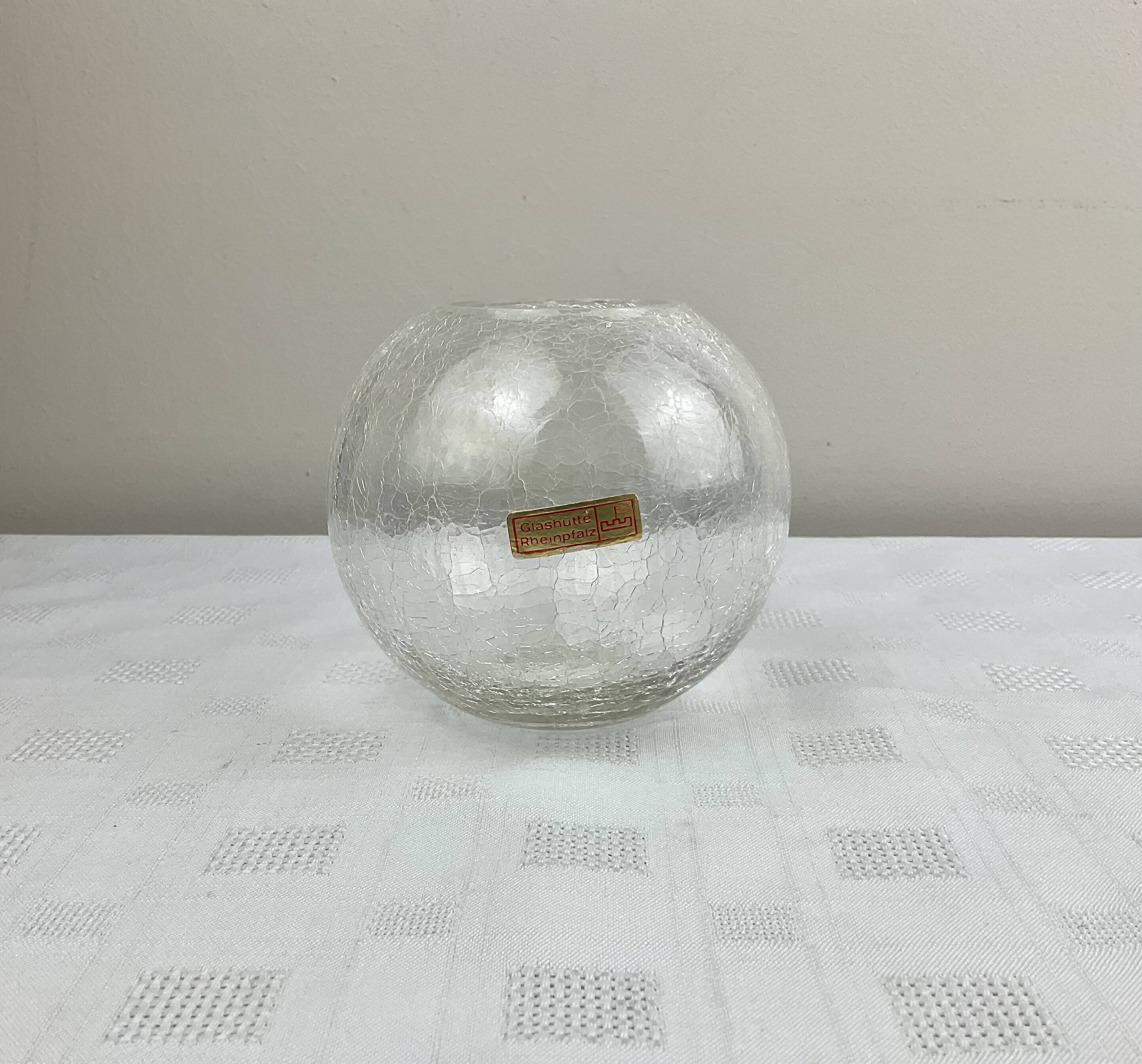 Small vintage glass ball vase Glashütte Rheinpfalz