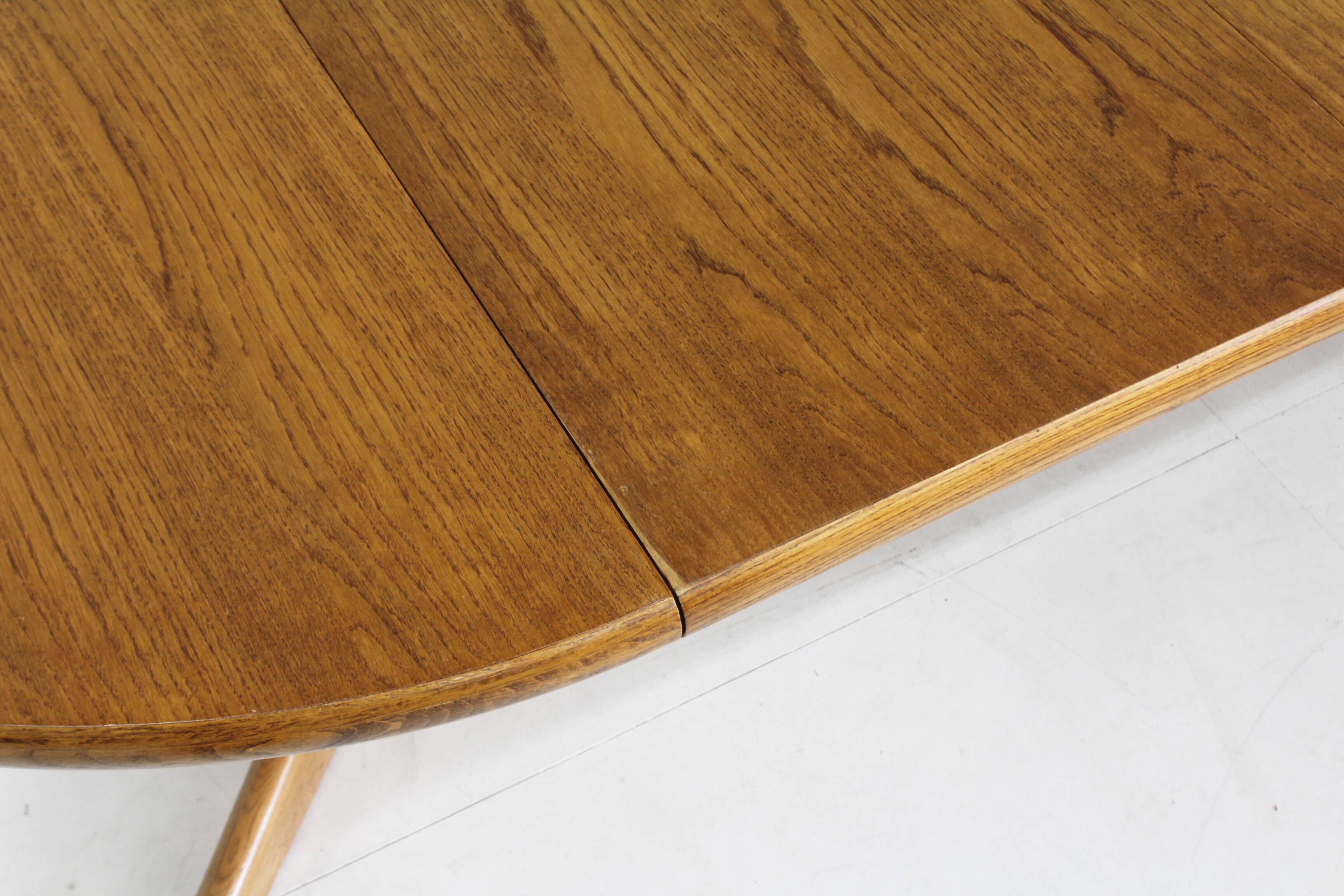 Vintage Danish round extendable dining table, 1960s