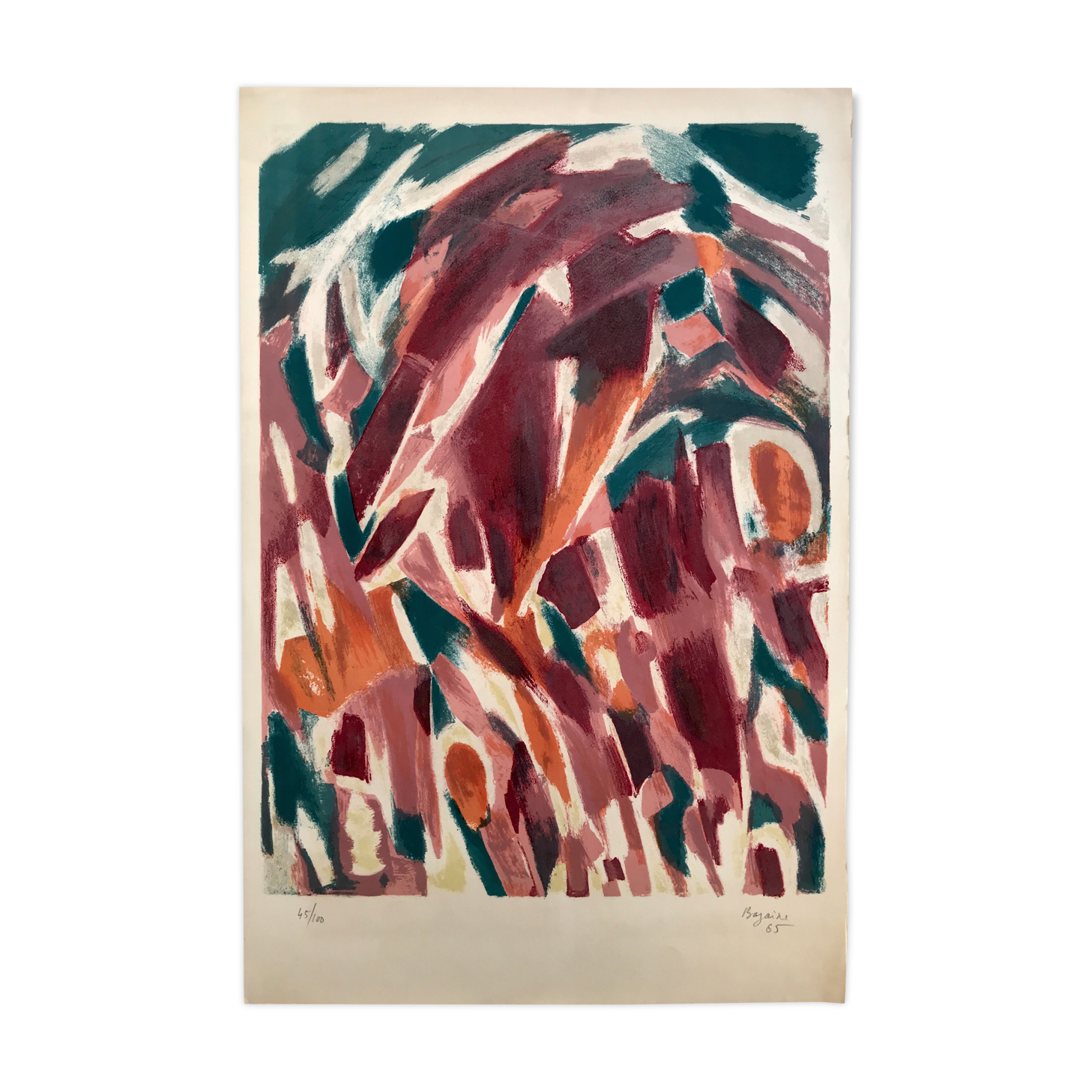 Original lithograph signed by Jean BAZAINE, Les saisons, 1965