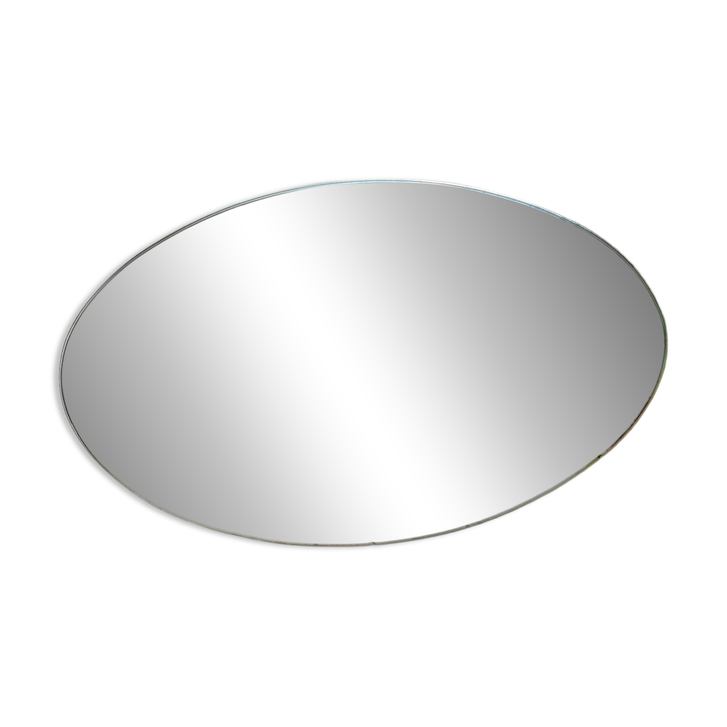 Miroir ovale gravé frise floral