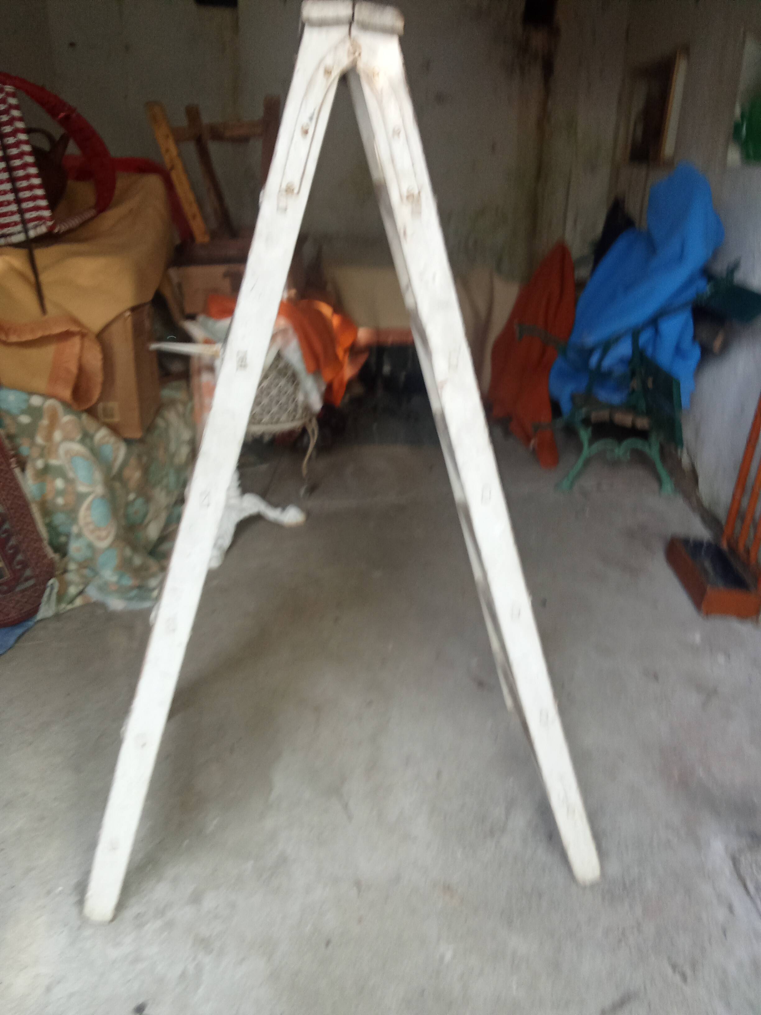 Wooden step stool.