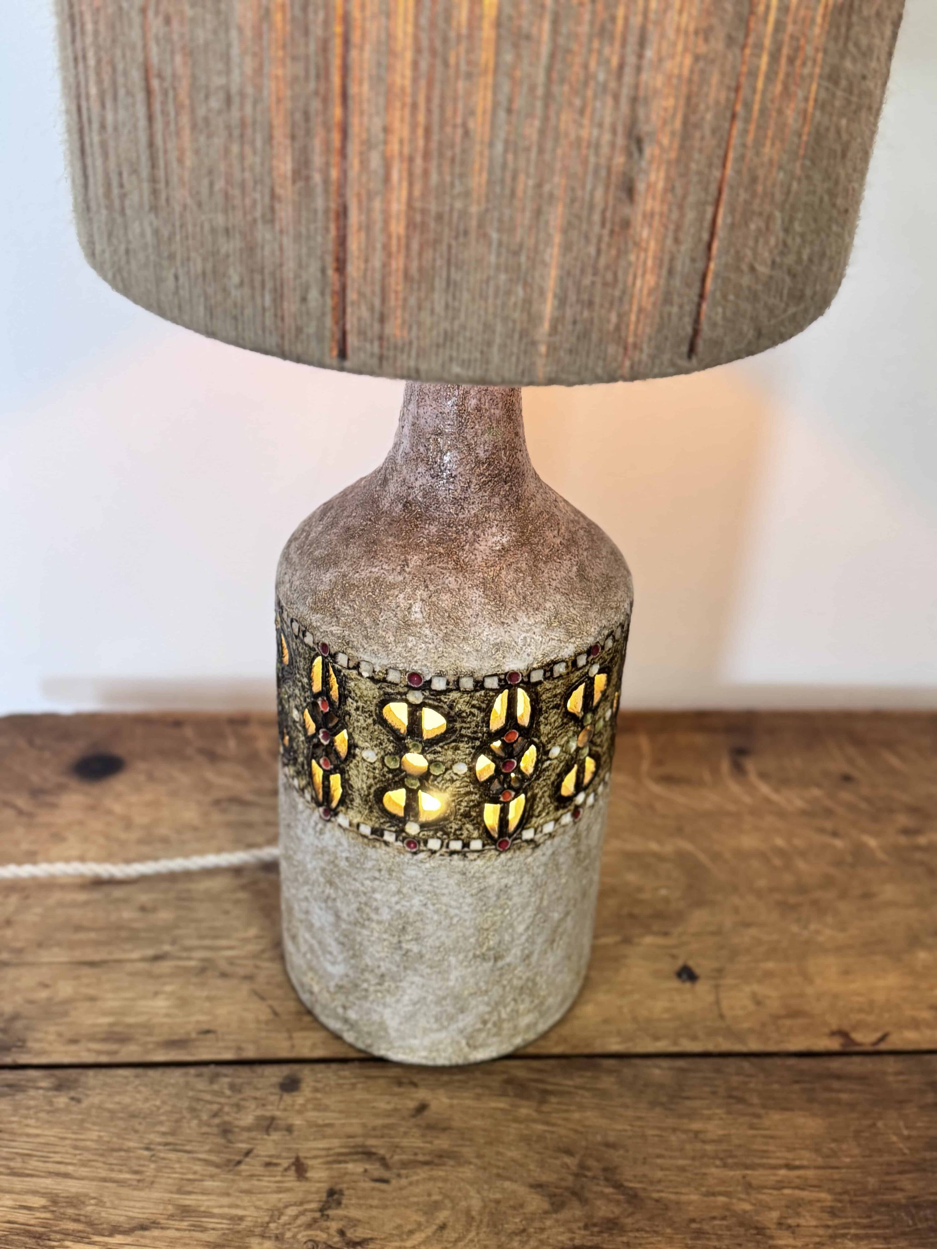 Raphael Giarrusso ceramic lamp with rope shade