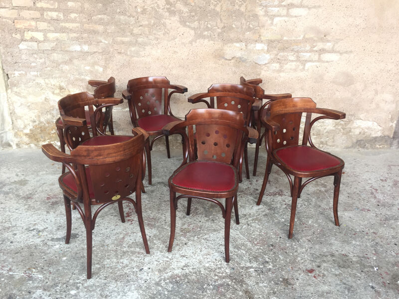 Bistro armchairs, bentwood, Scheepers, made in Belgium