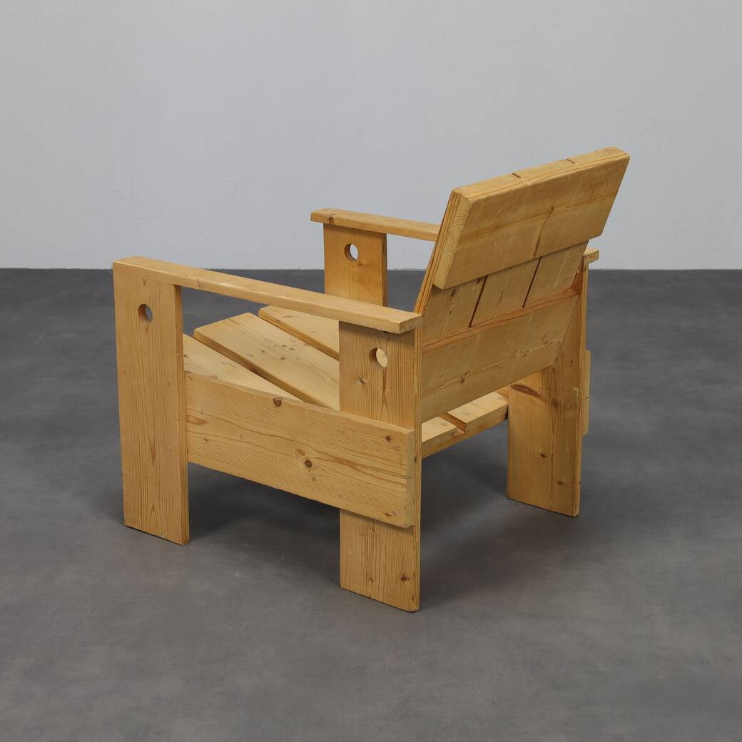 Crate lounge chair, in the style of Gerrit Rietveld, 1980s