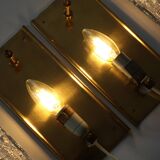 Pair of glass and brass sconces by Carl Fagerlund for Orrefors, 1960