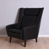 Scandinavian leather armchair, 1960s