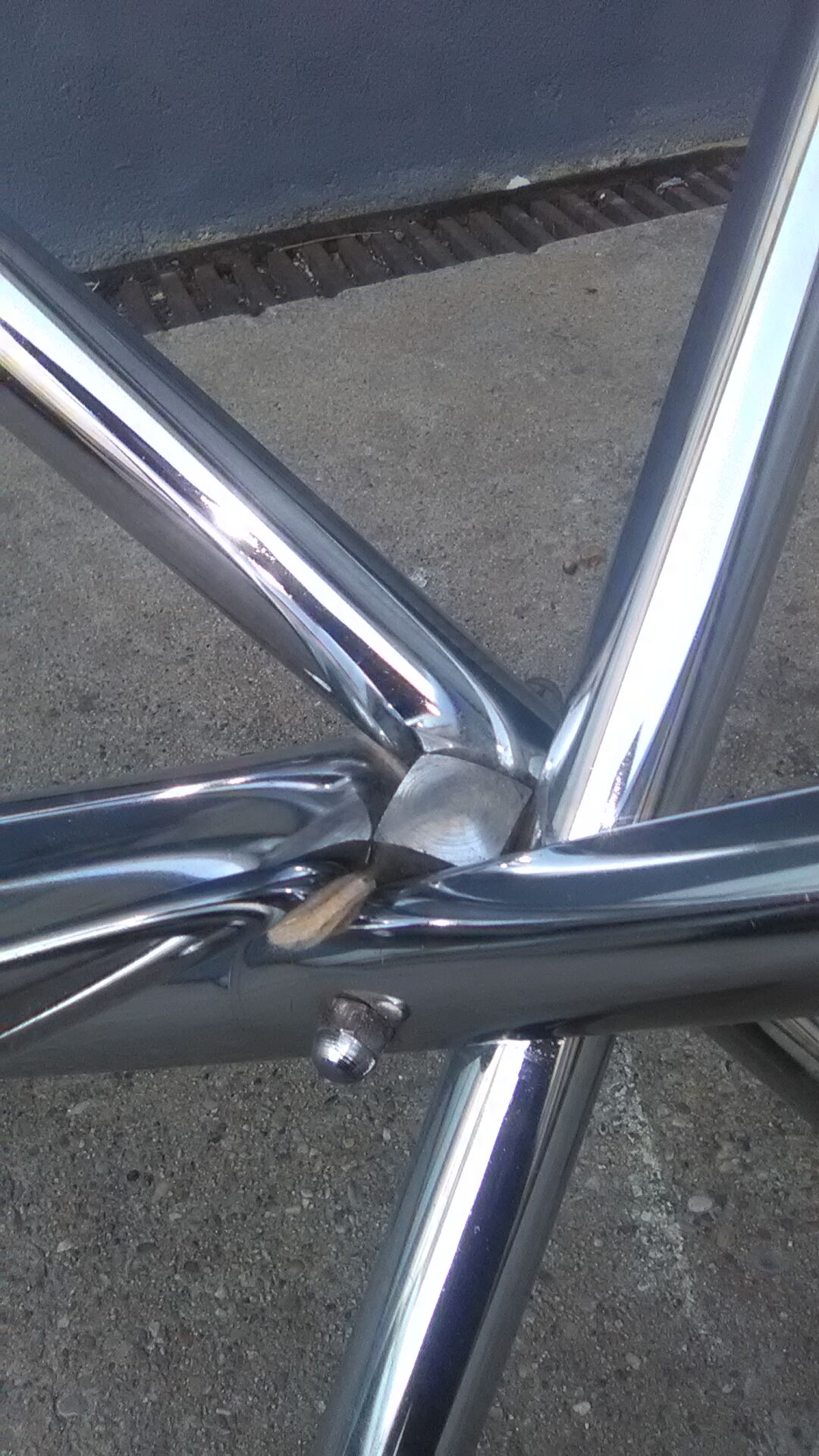 Vintage chrome foot round table