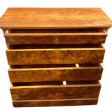 Walnut burl commode, 19th century, Louis Philippe style.
