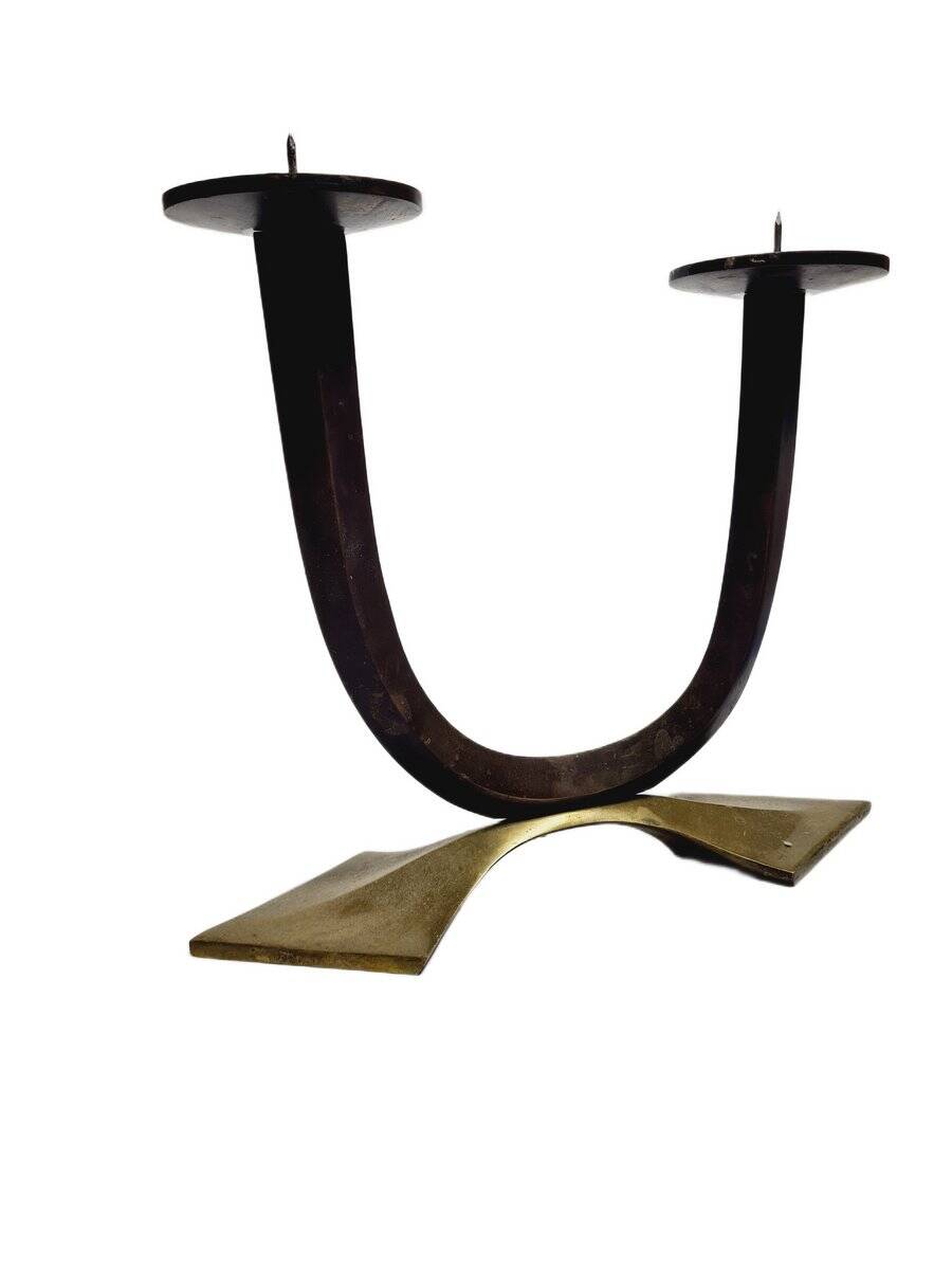 Art Deco style 2-armed candleholder, Germany, 1950s