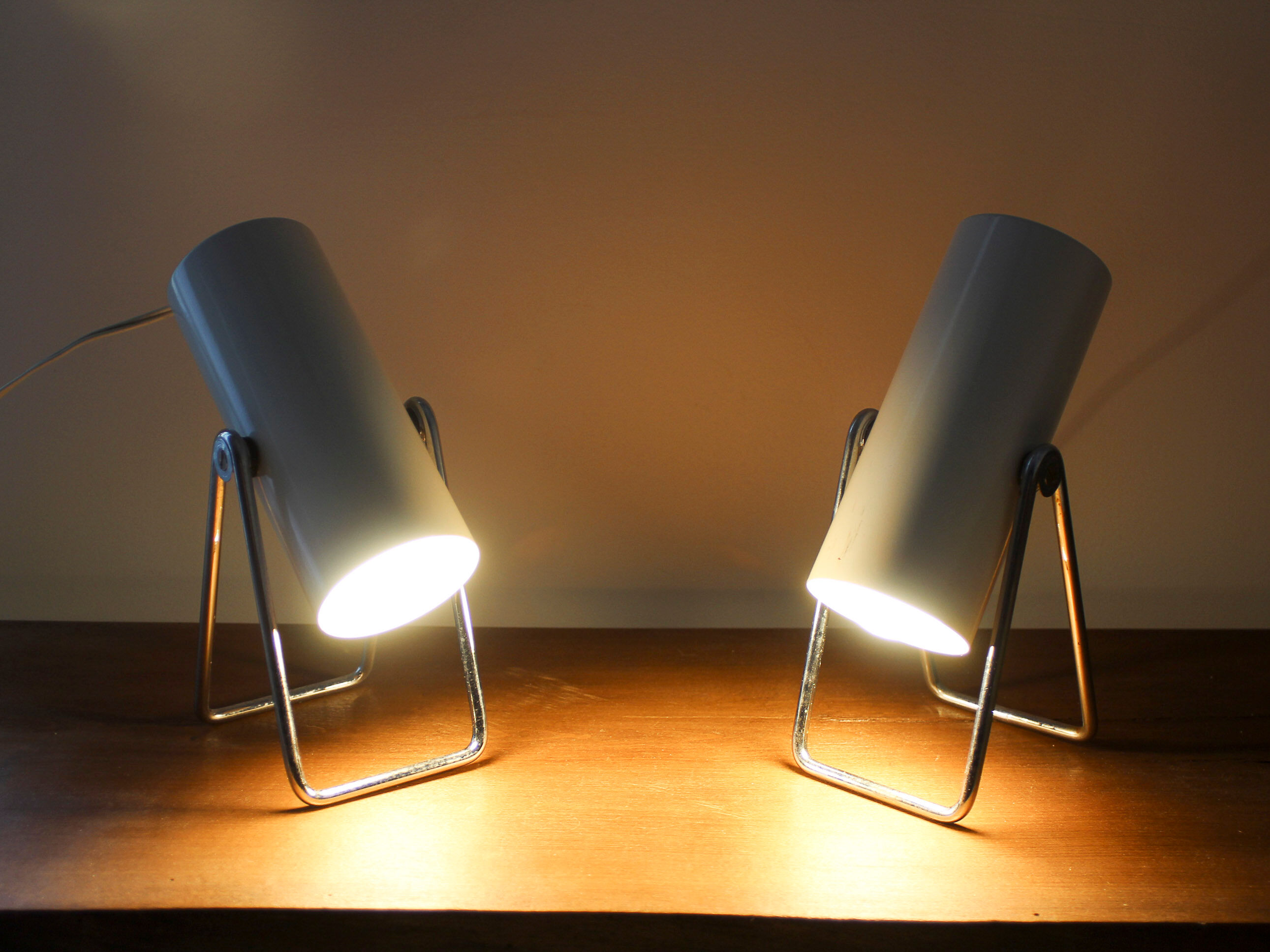 Pair of adjustable spotlights 70s