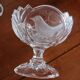Set of 7 Arques crystal dessert bowls, Passereaux, bird decor