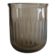 Cache-pot vintage en verre fumé