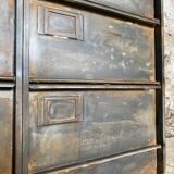 Furniture with 8 metal and wood flaps.