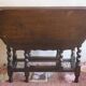 Farmhouse patinated extendable dining table in oak with carved edge, 1900