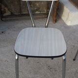 Table and 4 chairs in white formica