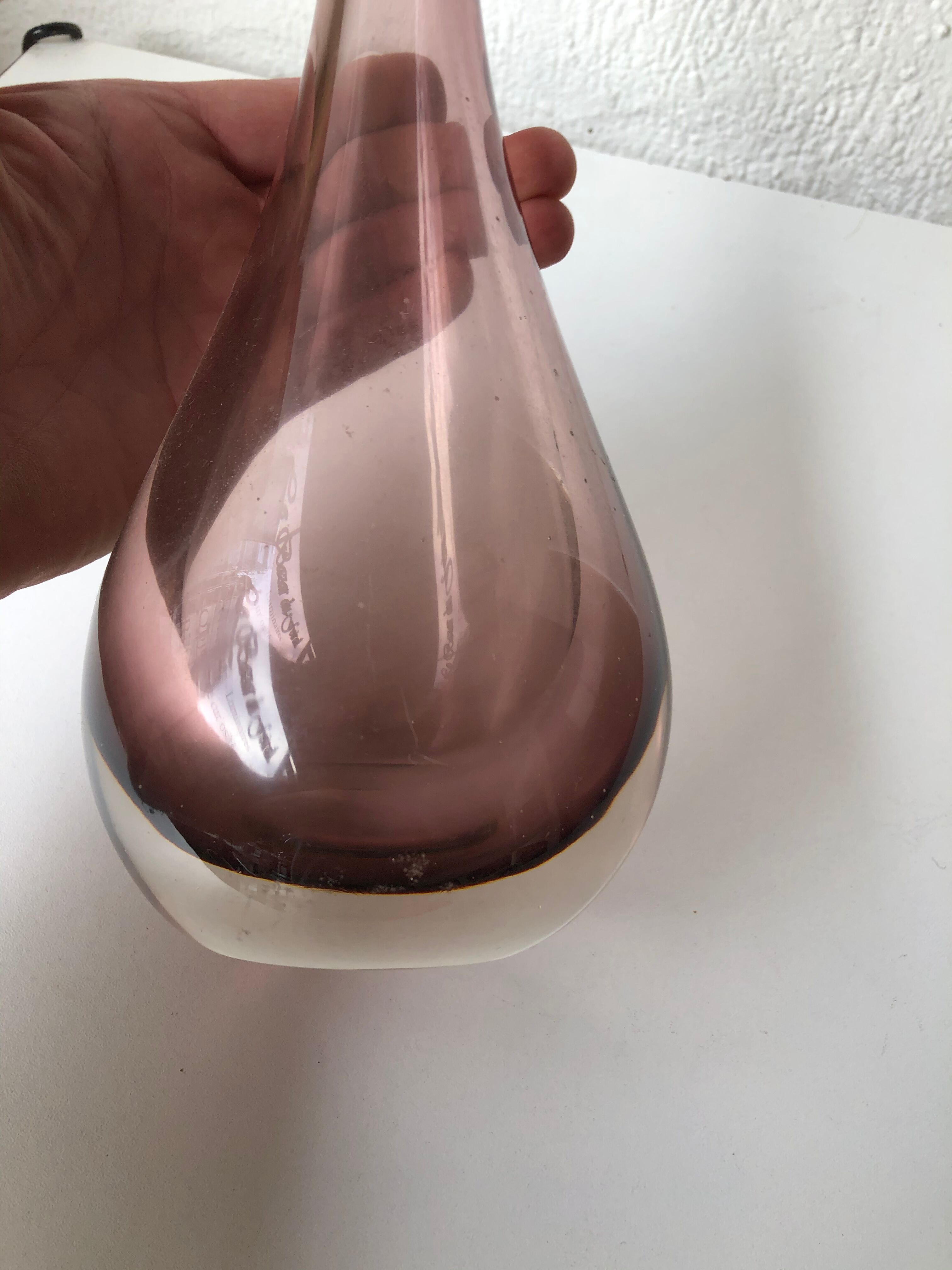 Scandinavian thick glass vase circa 1960 - 1970