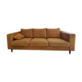 Velvet mustard sofa 3 places