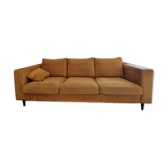 Velvet mustard sofa 3 places