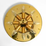 Gorgeous large 1970s Palwa brass ceiling or wall lamp with faceted crystal