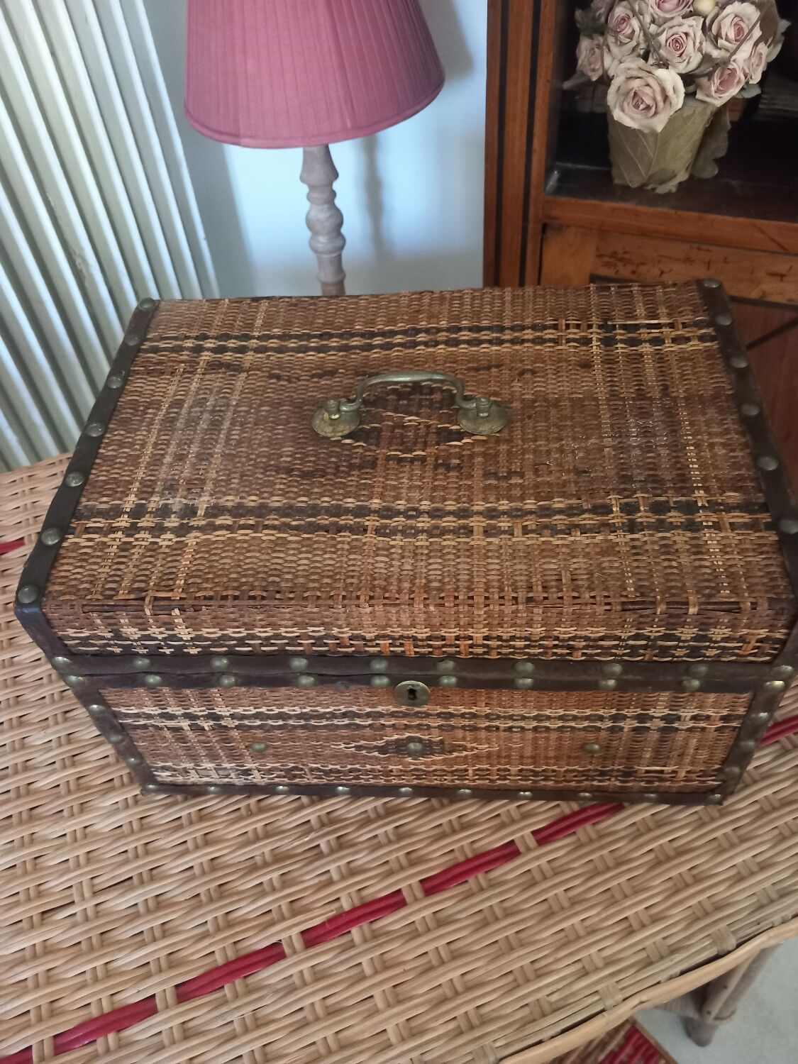 Old wicker trunk