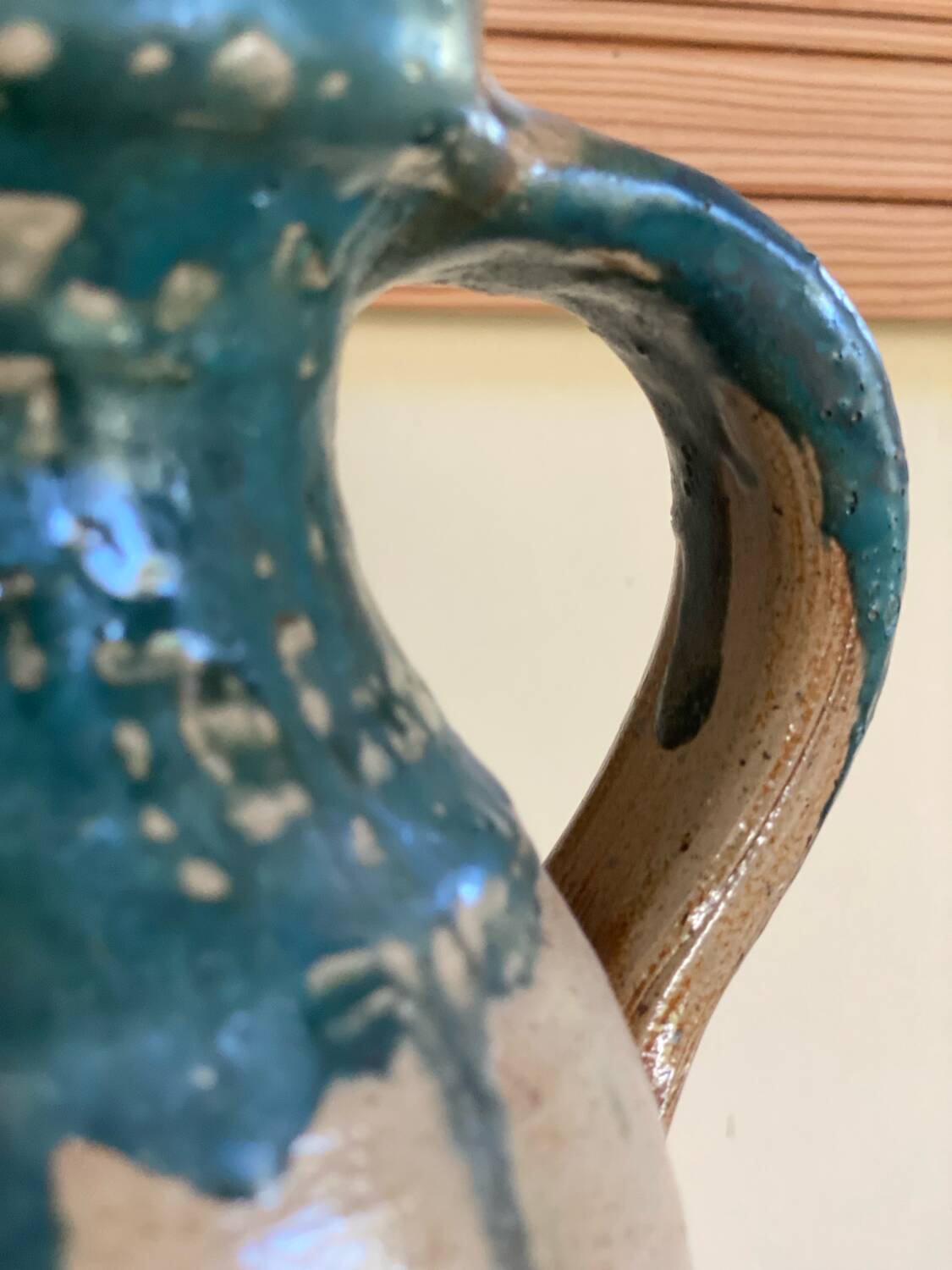 Vintage handmade ceramic jug vase pot