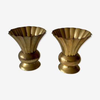 Pair of bronze vases