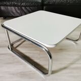 Coffee table 70's white and chrome