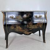 Chinese lacquered style commode