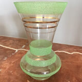 Vintage gold and green granite glass vase