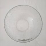 Salad bowl in cracked glass with silver decoration
