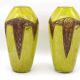 Set 2 Rare Vase Ovoïde signé F-T Legras Pare de verre Art deco 1930
