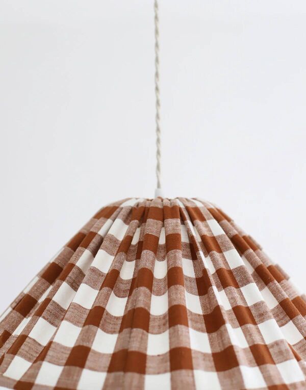Suspension textile  conique gros carreaux Malala ''terra