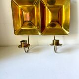 Pair Vintage Brass Wall Candle holder  Sconce  height 24 cm