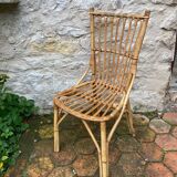 Lot de 10 chaises en rotin vintage