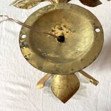 Vintage Italian wall lamp in gilded metal and glass paste