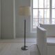Modern mid-century chrome leather floor lamp Atelje Lyktan, Sweden