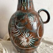 Vase en céramique fait main Mongolfier, signé Yvon Roy 1960