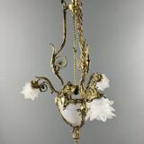 Louis XV style chandelier in bronze and glass, 19th century