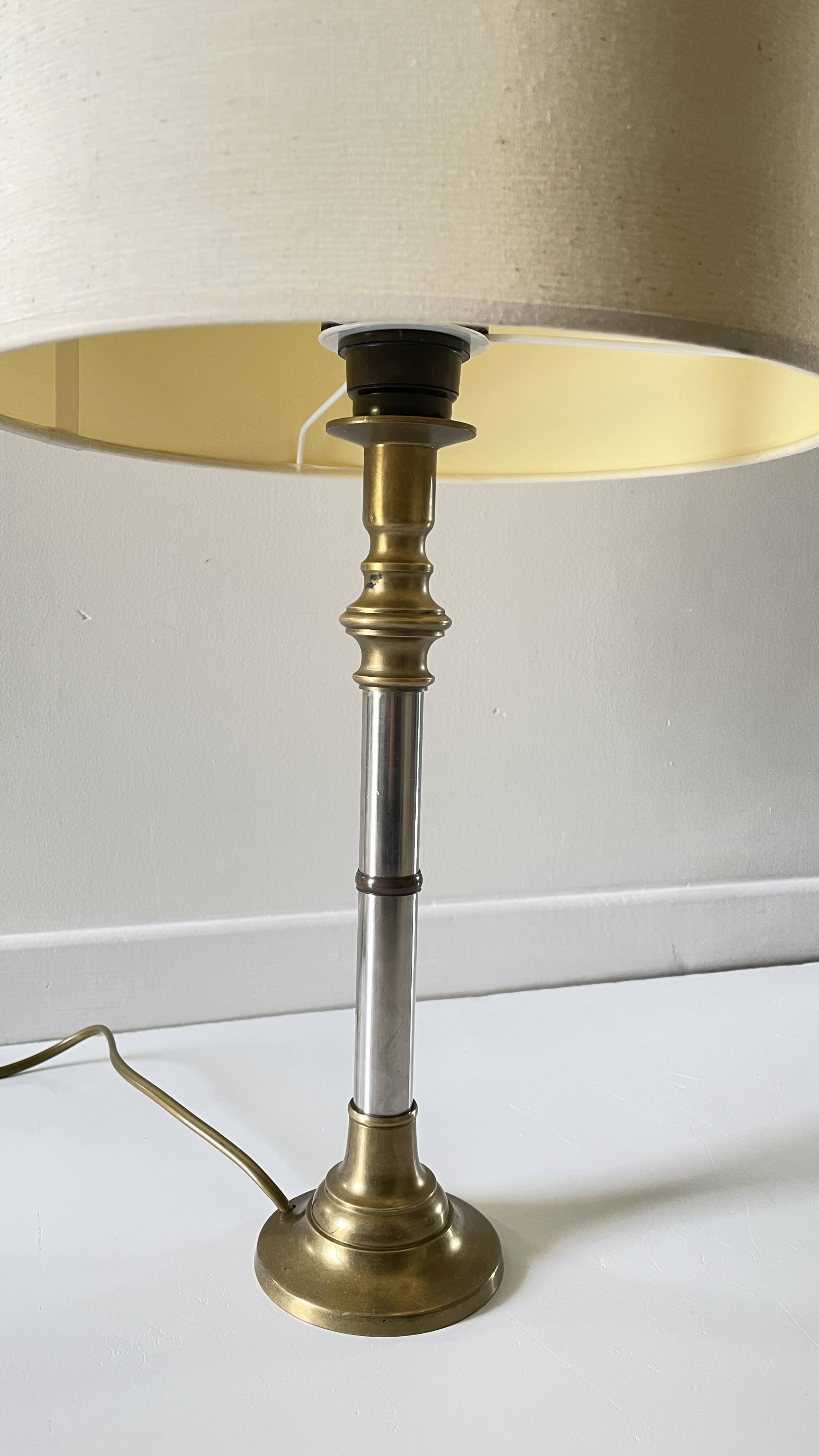 70s lamp with wood effect lampshade