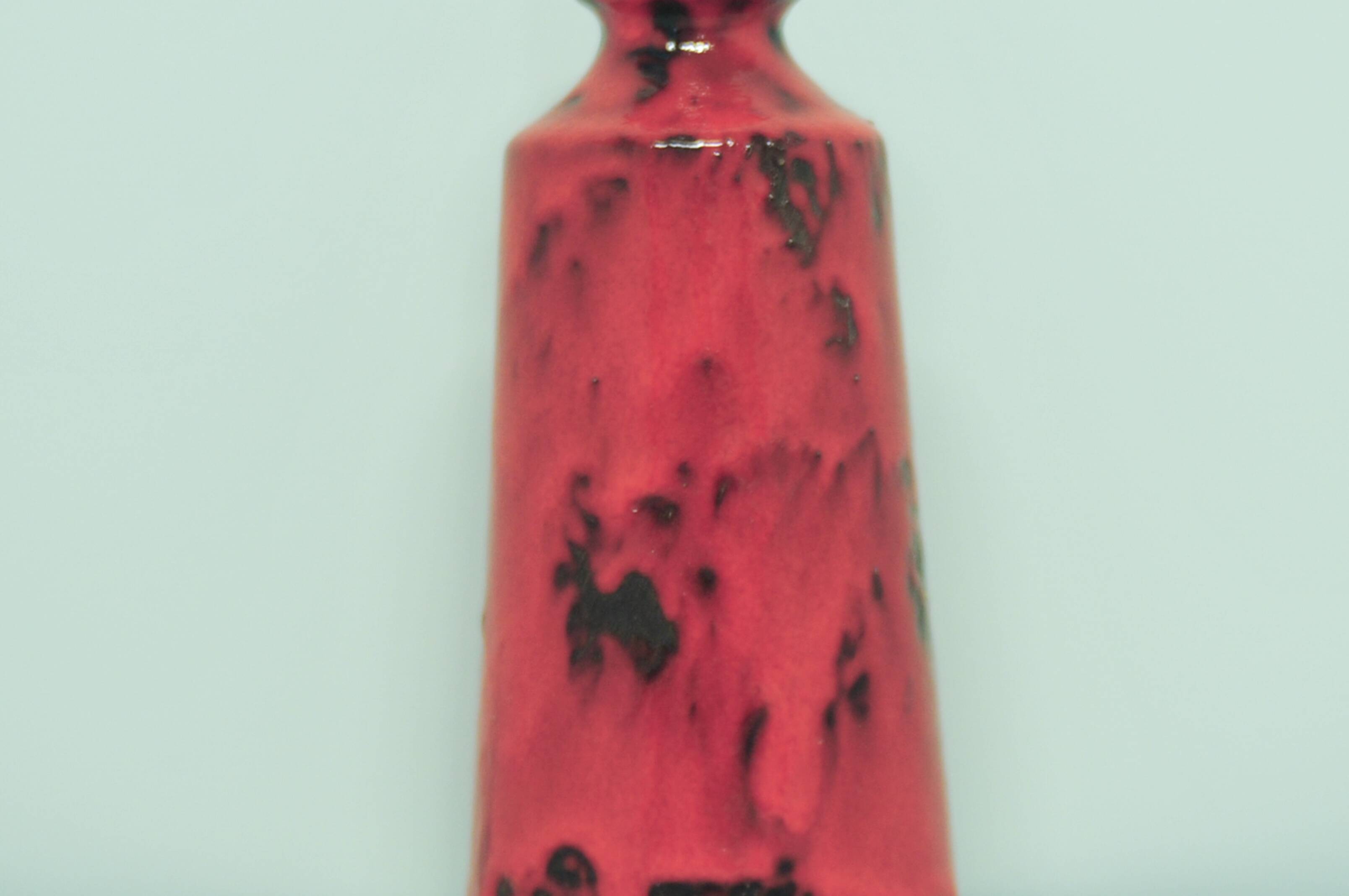 vintage red Fatlava West Germany vase
