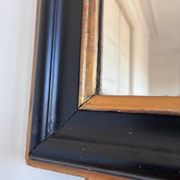 Antique French Louis Philippe full length mirror – black and gold, late 19th century